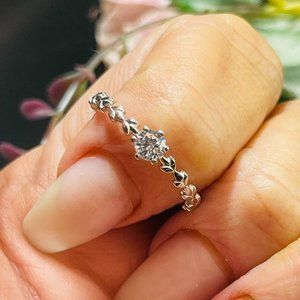 Sterling Silver 925 Stamped Beautiful Size 8 Dainty Ring New